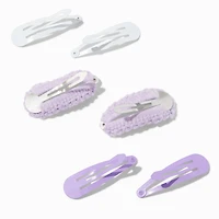 Claire's Club Purple Mixed Snap Hair Clips - 6 Pack
