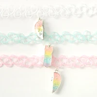Best Friends Pastel Heart Glow The Dark Tattoo Choker Necklaces - 3 Pack
