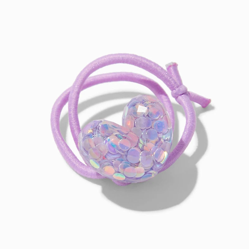Claire's Club Pastel Heart Charm Hair Ties - 6 Pack