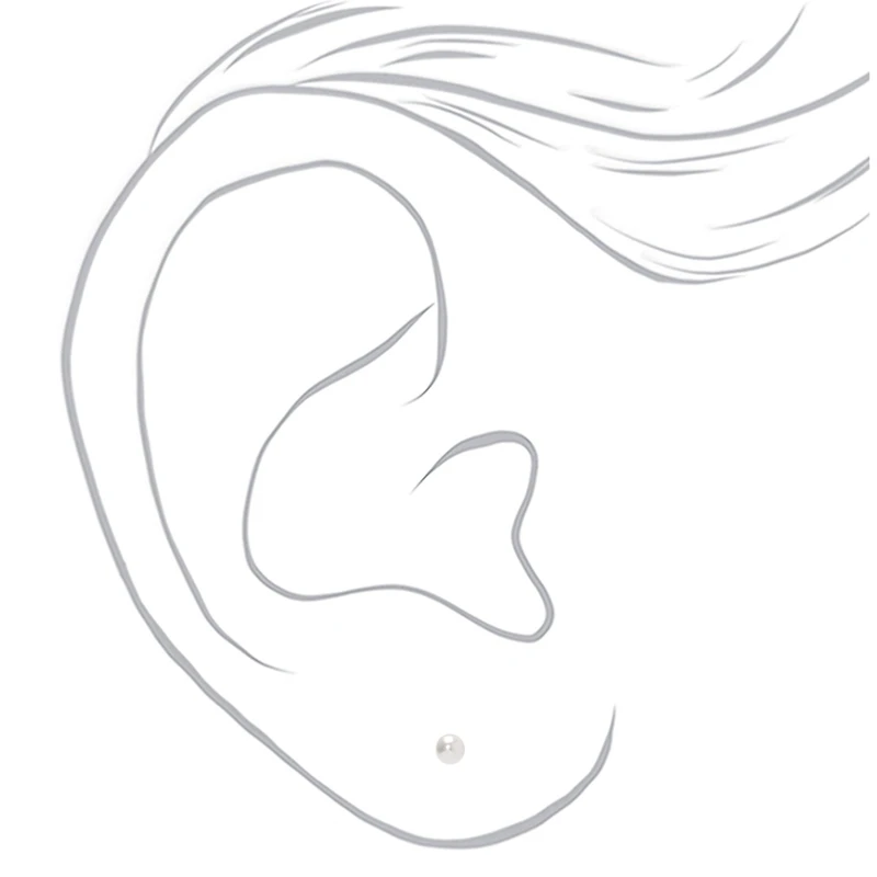 C LUXE by Claire's Sterling Silver 4mm Glass Pearl Stud Earrings
