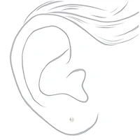 C LUXE by Claire's Sterling Silver 4mm Glass Pearl Stud Earrings