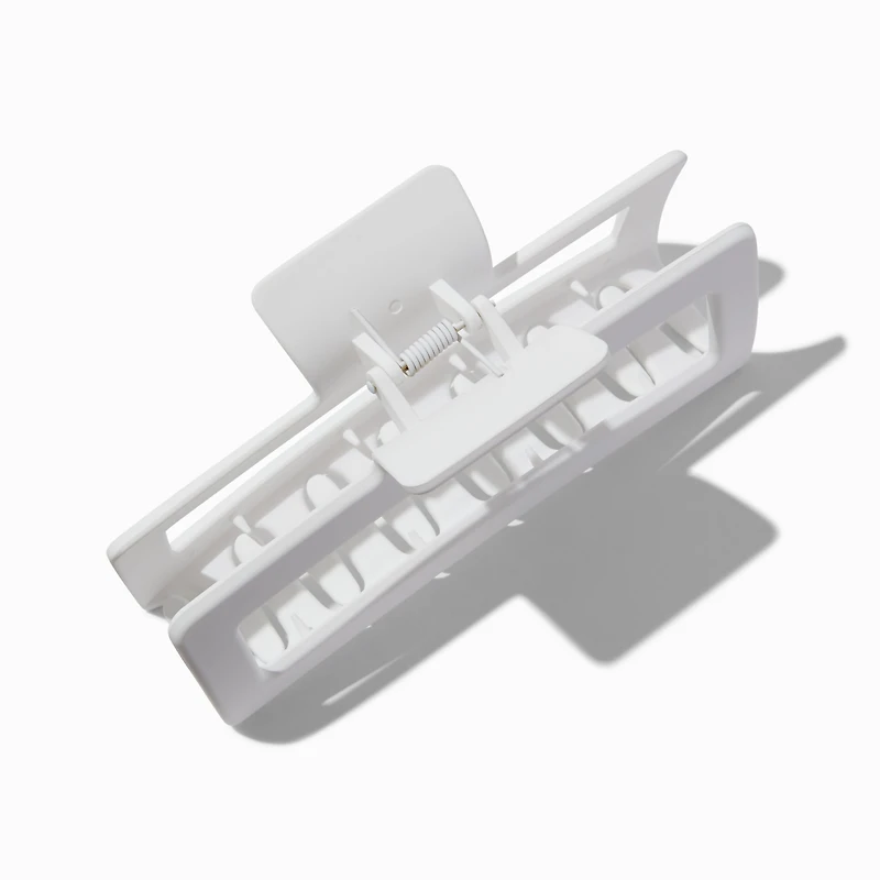 White Extra Large Rectangular Hair Claw