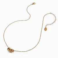 Gold-tone Initial Charm Stackable Pendant Necklace - A