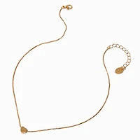 Gold-tone Mini Heart Slider Pendant Necklace
