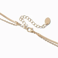 Gold-tone Textured Flower Pendant Necklace 