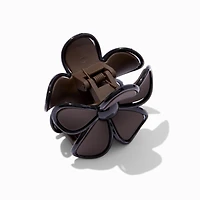Brown & Black Lined Flower Hair Claw 