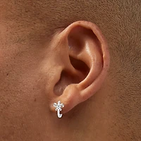 C LUXE by Claire's Sterling Silver 10mm Thick Bow Clicker Hoop Earrings