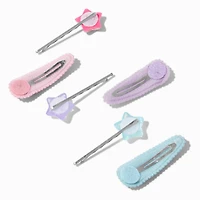 Claire's Club Jewel Tone Star Pin & Velvet Hair Clips - 6 Pack