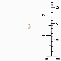 C LUXE by Claire's Gold Titanium Crystal Micro Crescent Moon Flat Back Stud Earrings