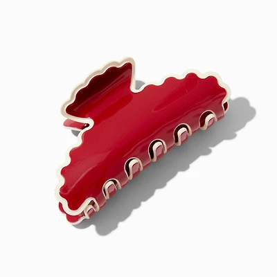 Medium Scalloped Maroon Hair Claw