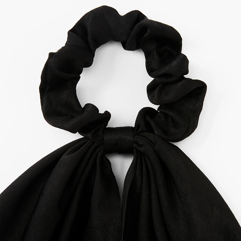 Small Hair Scrunchie Scarf - Black