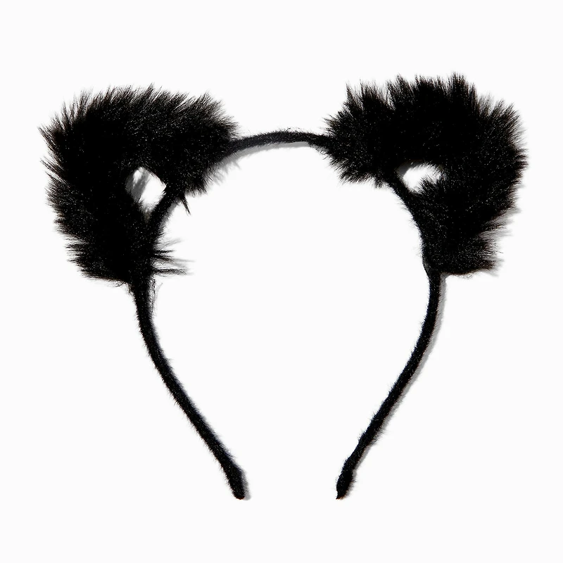 Furry Black Cat Headband