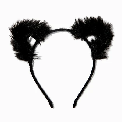 Furry Black Cat Headband