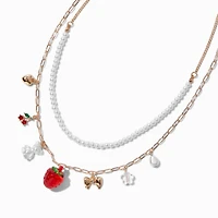 Cherry Berry Pearl Multi-Strand Necklace