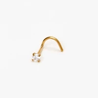 20G Gold-tone Titanium Crystal Nose Stud