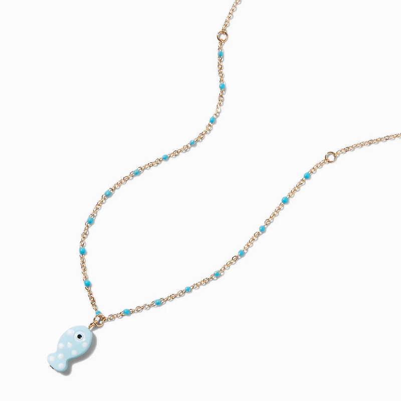 Blue Fish Pendant Necklace