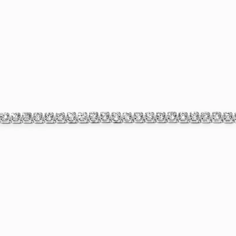Silver-tone Cubic Zirconia Tiny Tennis Bracelet