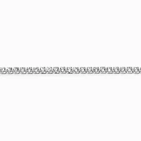 Silver-tone Cubic Zirconia Tiny Tennis Bracelet
