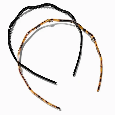 Black & Tortoiseshell Wavy Headbands - 2 Pack