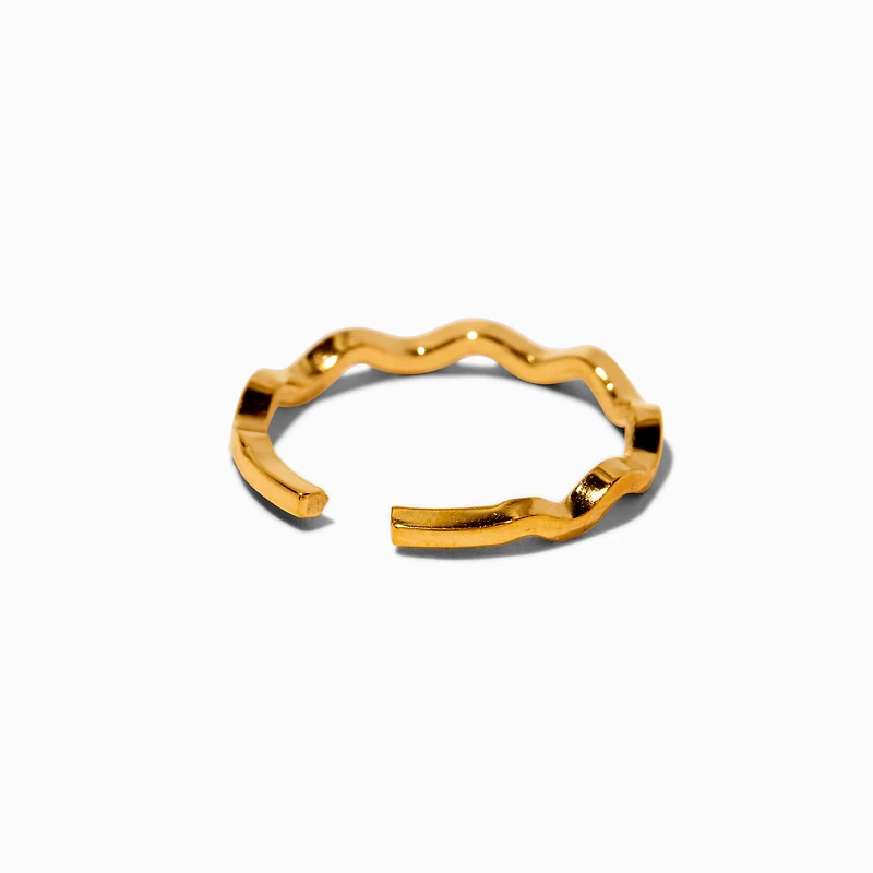 Gold-tone Stainless Steel Squiggly Toe Ring