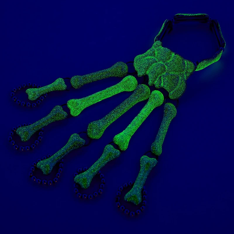 Glow in the Dark Skeleton Hand Bracelet & Ring