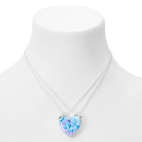 Best Friends Glitter Tie-Dye Split Heart Necklaces - 2 Pack