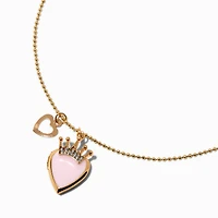 Claire's Club Pink Heart Princess Locket Pendant Necklace