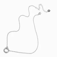 Silver-tone O Ring Pendant Necklace