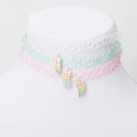 Best Friends Pastel Heart Glow The Dark Tattoo Choker Necklaces - 3 Pack