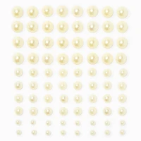 White Pearl Hair Gems - 80 Pack