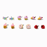 Glitter Sweets Stud Earrings - 6 Pack 
