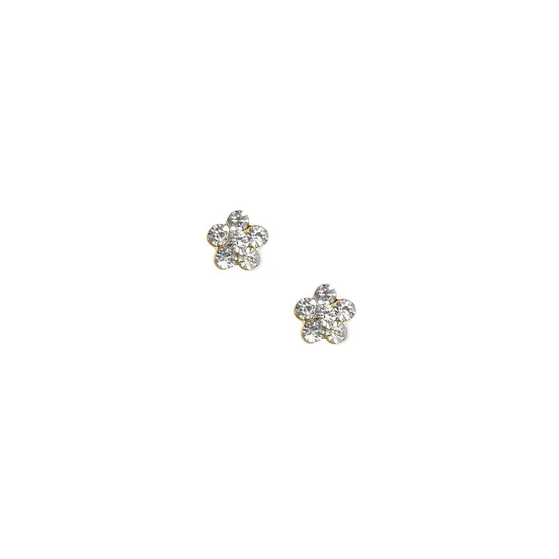 C LUXE by Claire's 18kt Gold Plated 5mm Crystal Flower Stud Earrings