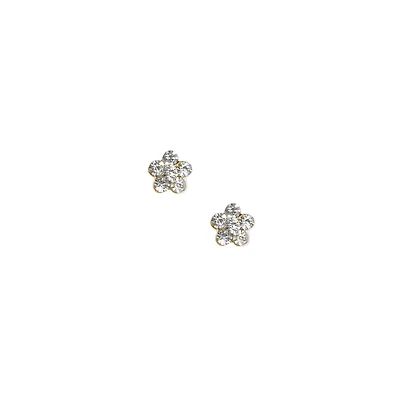 C LUXE by Claire's 18kt Gold Plated 5mm Crystal Flower Stud Earrings