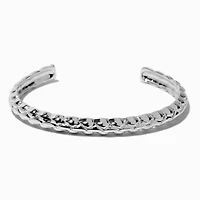 Silver-tone Quilted Cuff Bracelet