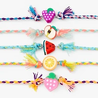 Mixed Fruit Adjustable Woven Bracelets - 5 Pack