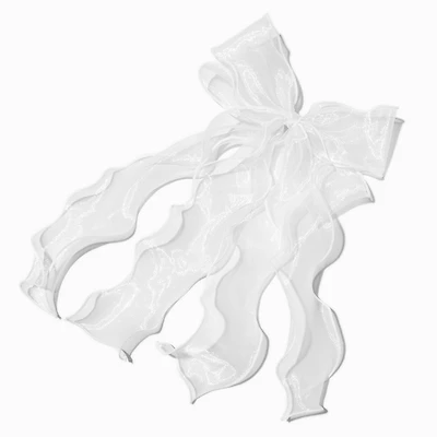 White Fairy Long Tail Hair Bow Clip