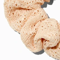 Cream Crochet Hair Scrunchie