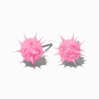 Hot Pink Rave Spike Burst Stud Earrings 