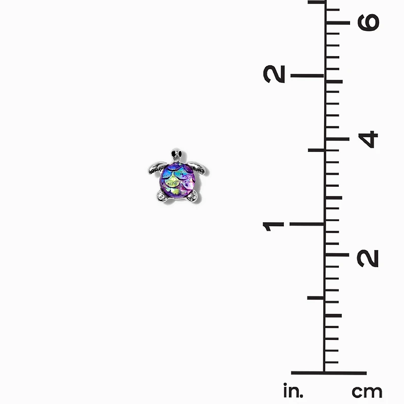 Rainbow Scale Turtle Stud Earrings - 6 Pack