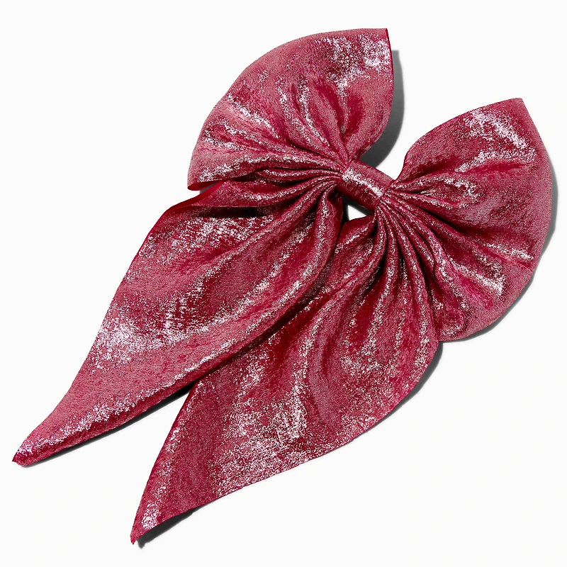 Pink Satin Hair Bow Clip