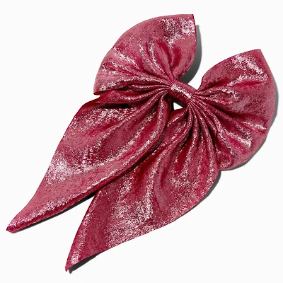 Pink Satin Hair Bow Clip