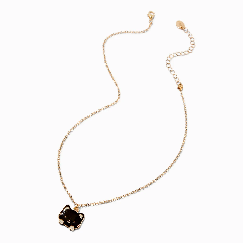 Mood Black Cat Head Pendant Necklace