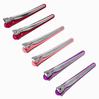 Mixed Purple Beak Styling Hair Clips - 6 Pack