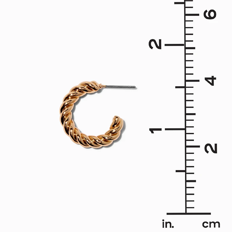Gold-tone Twisted Rope 20mm Hoop Earrings
