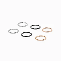 20G Mixed Metal Stainless Steel Nose Rings - 6 Pack