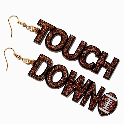"Touch Down" Glitter Football Drop Earrings