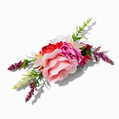 Pink Mix Flower Hair Comb