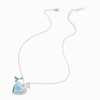 Mermaid Glitter Heart Locket Pendant Necklace