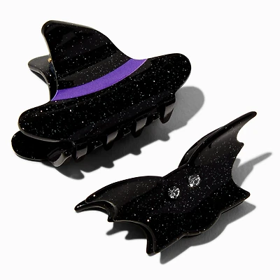 Halloween Witch Hat & Bat Hair Claws - 2 Pack