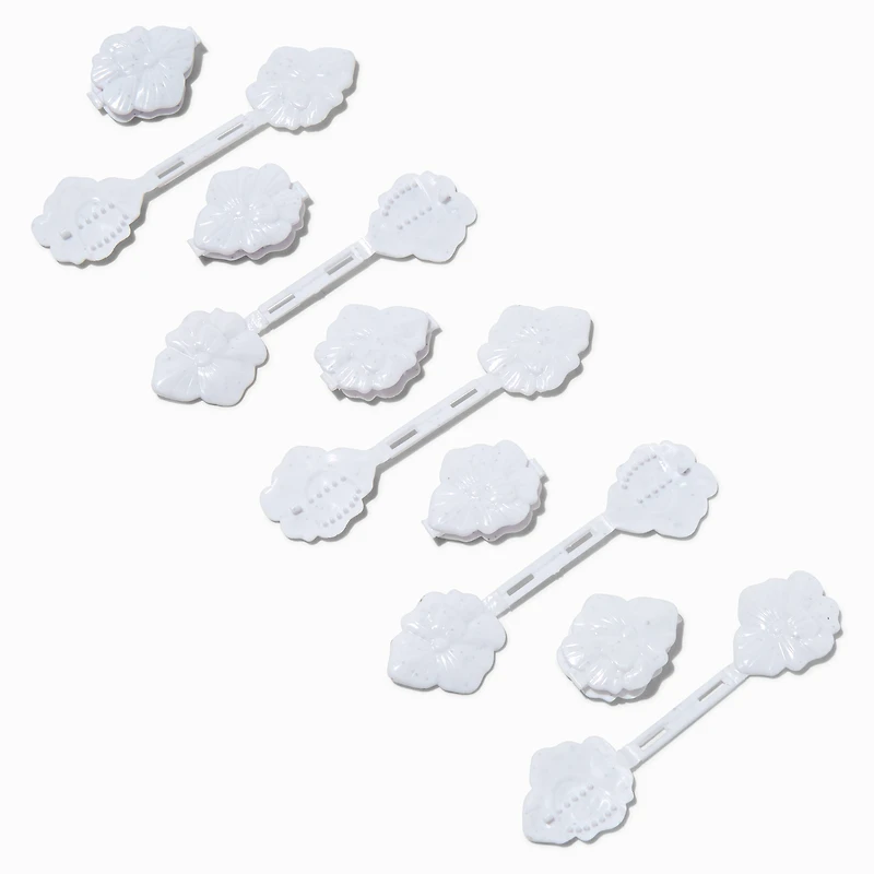 Confidence™ by Gabby Goodwin Gabby Bows White Sweet Pea Double-Faced Double Snap Hair Clips - 10 Pack